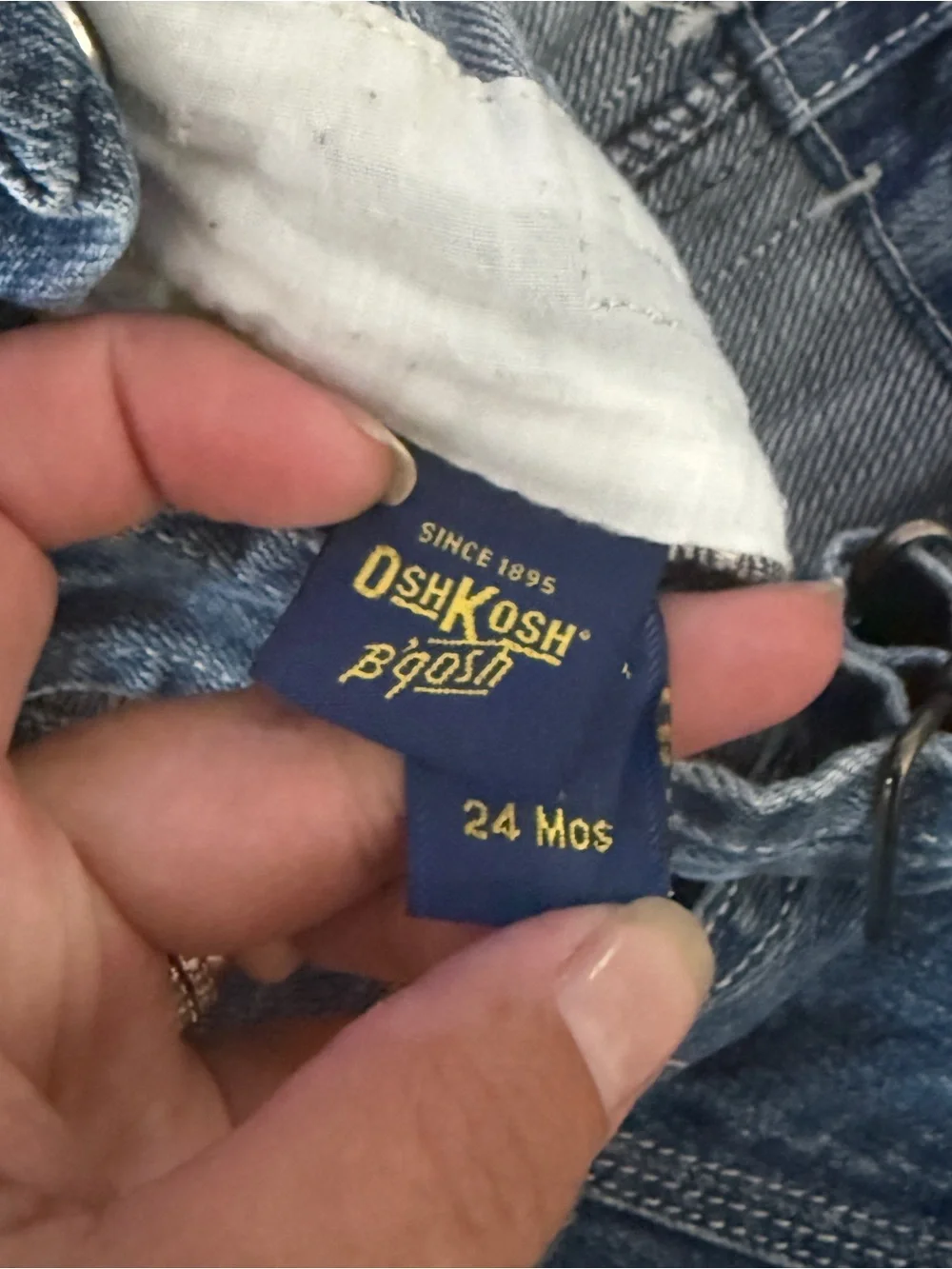 OshKosh B'gosh Vestbak Girls Denim Overall‎ Dress - Blue 24mos